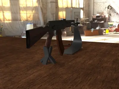 Russian AK-74 Assault Rifle 3D Model Low-poly 3D model