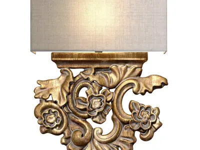Bronze European sconce in classic rustic style Floral Wall Lamp 3D model
