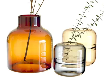 Crate and Barrel Poe and Daydream Vases 3D model