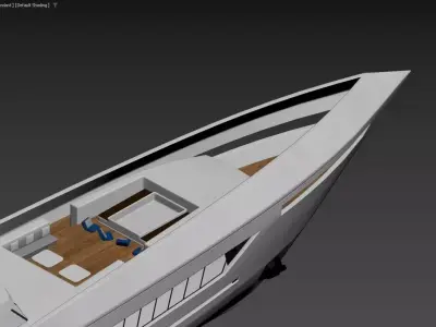 Modern Luxury Superyacht White with Teak Decks 3D model 3D model