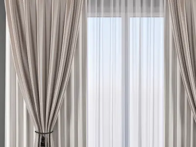Set 50 Curtains 3D model