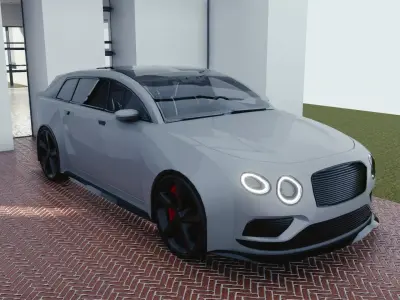 BLENDER EEVEE Brandless Mid Size 4 door suv Low-poly 3D model