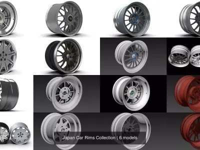 Japan Car Rims Collection 3D Model Pack