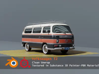 Volkswagen Transporter T2 1971 3D model 3D model
