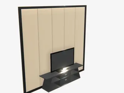 Deco TV Wall PBR 3D model