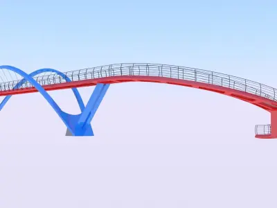 Pedestrian bridge 3D model buy