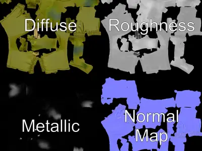 Casual Shorts Model Pack for D Clothing Low-poly 3D model