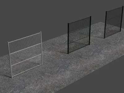 Metal Fences Low-poly 3D model