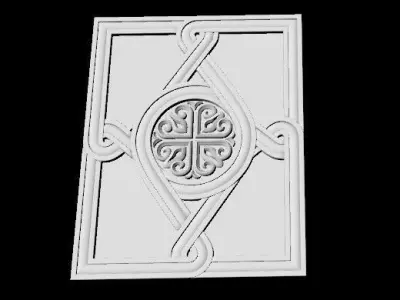 Central decor ornament for furniture 3D model 556
