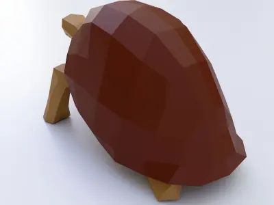 Turtle low poly 3d model tortoise Low-poly 3D model