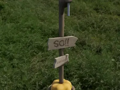 Lantern decor halloween signal Low-poly 3D model