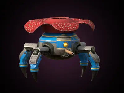 Solarpunk Plant Robot 3D model