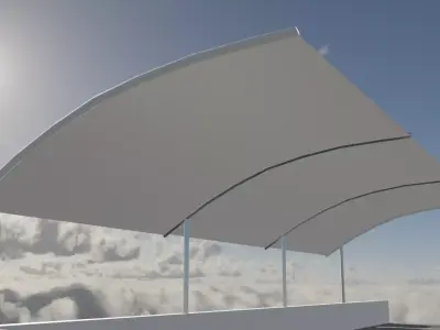 Parking Canopy Low-poly 3D model