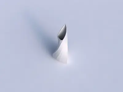 Vase puffy tappered triangle with bands 3D print model