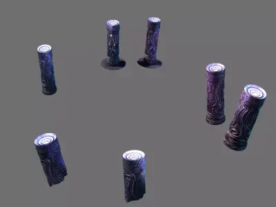 Stone Blood Bird House Room - Totem Pole 01 3D model