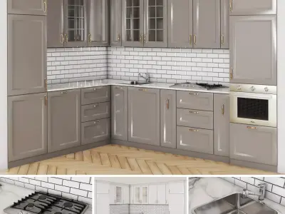modern kitchen 03 3D model