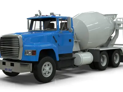 L9000 Cement Mixer Beck Drum 6 Hood Variants 3D model