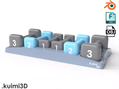 Gym Dumbbell Set 003 3D model