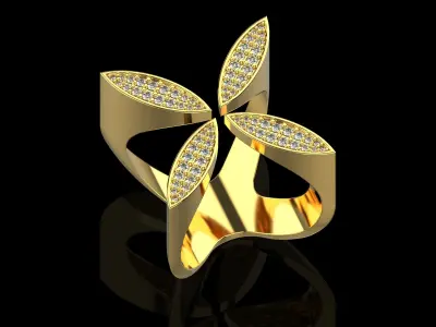 Ring with diamonds  N119 3D print model