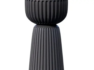 Decorative Floor Fluted Flower Vase Set Collection  Art Deco 3D model