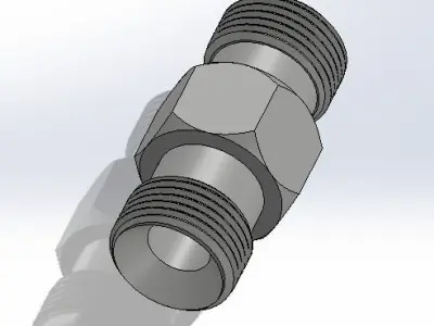 threaded male connector 3D print model