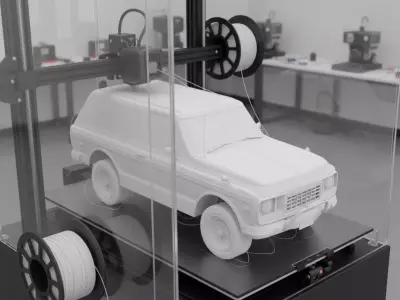 Classic SUV FBX STL 3D model