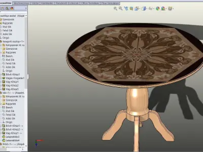 Intarsia rustic table Free 3D model