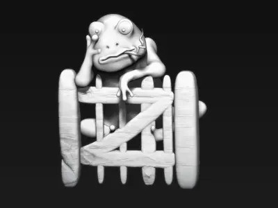 Frog on a Fence 3D model