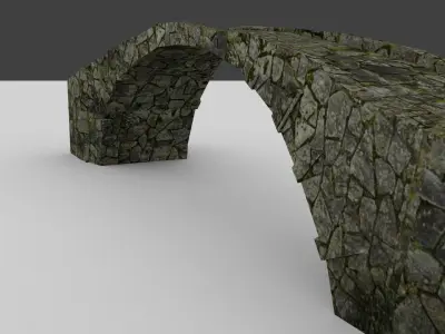 Old stone bridge Free low-poly 3D model