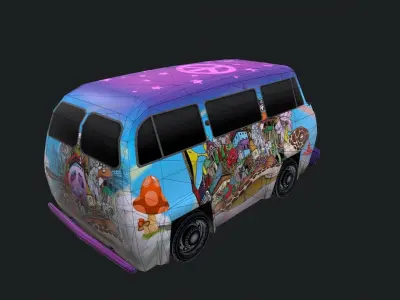 Low Poly Volkswagen Bus Low-poly 3D model