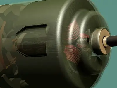 DC motor educational animation 3D model