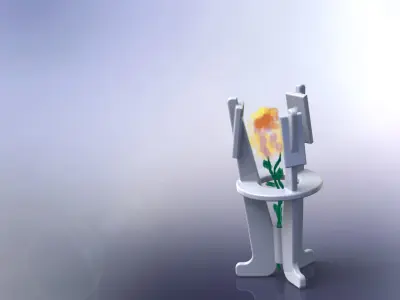 TriF table lamp with chair Free 3D model