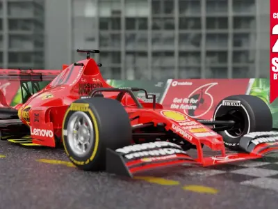 BEST FORMULA 1 RACE CAR Low-poly 3D model