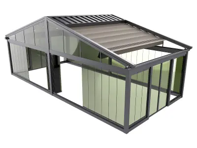 Motorized Pergola 5a folding glass 3D model