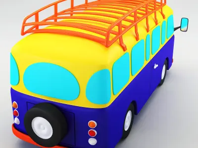 Toy Retro Bus 3D model
