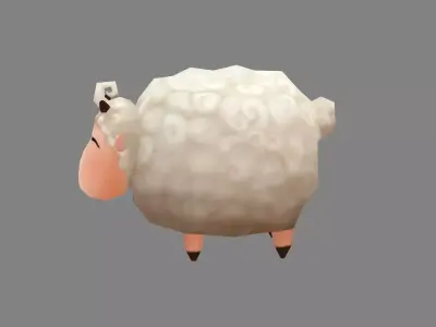 Cartoon Sheep Low-poly 3D model 3