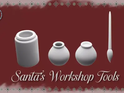Santa Workshop Tools - Complete Christmas Miniature Crafting Set 3D print model