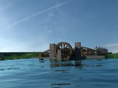 Ancient Machine - ANIMATED Medieval Chinese Factory Low-poly 3D model