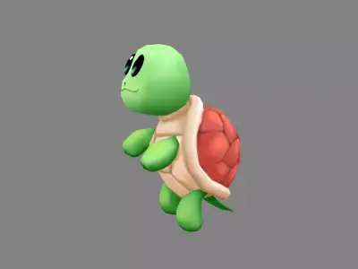 Cartoon baby sea turtle Low-poly 3D model
