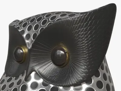 Metal Owl Figurine 3D model