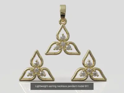 Lightweight earring necklace  collection 3D Model Pack