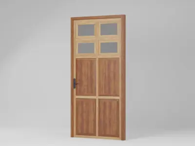 Wooden Door 100x8x200 Low-poly 3D model