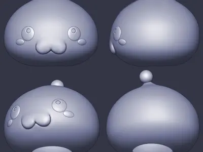 Christmas Hat and Santa Poring from Ragnarok Online Free 3D print model