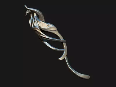 Slender Bird Pendant 3D print model