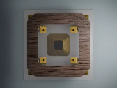 Modern Glass Table - Golden Low-poly 3D model