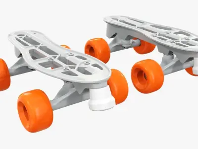 Quad roller skates 3D model