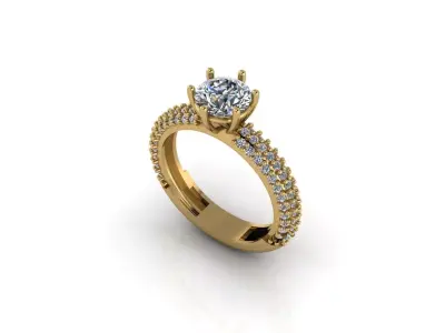 STL 3DM Print Ready Women Diamond Ring Lightweight Printable  3D print model 24