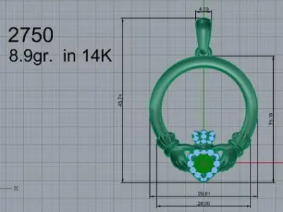 Circle Pendant 2750 3D print model