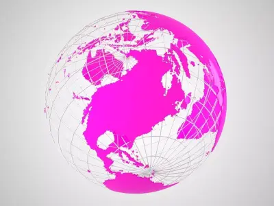 Globe News Skeleton Hot Pink 3D model