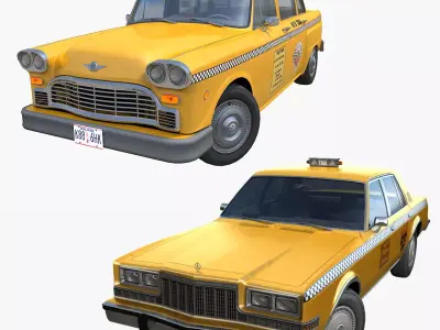Classic american taxi collection 3D Model Pack